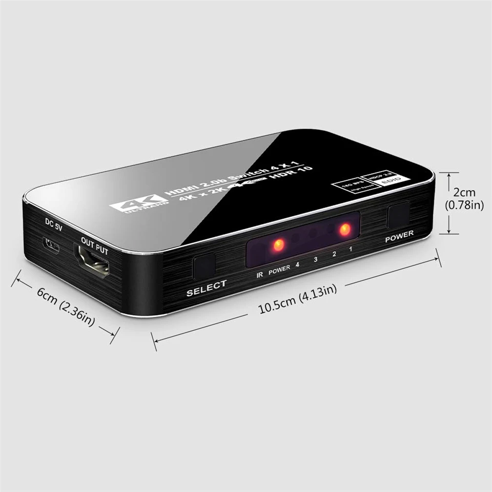2022 Лучший 4K HDMI переключатель 2 0 Sup порт RGB 4:4:4 HDR 60Hz дистанционного управления IR UHD 4