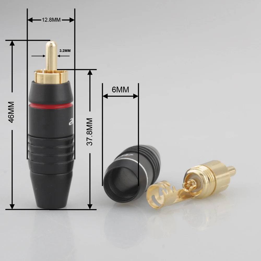 10 шт. аудиокабель Audiocrast с разъемом RCA и позолоченным покрытием 24K|Коннекторы