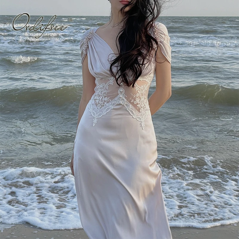 Женское атласное вечернее платье Ordifree, прозрачная белая шелковая туника, Пляжное платье, лето 2022 
Женское атласное вечернее платье Ordifree, прозрачная белая шелковая туника, Пляжное платье, лето 2022