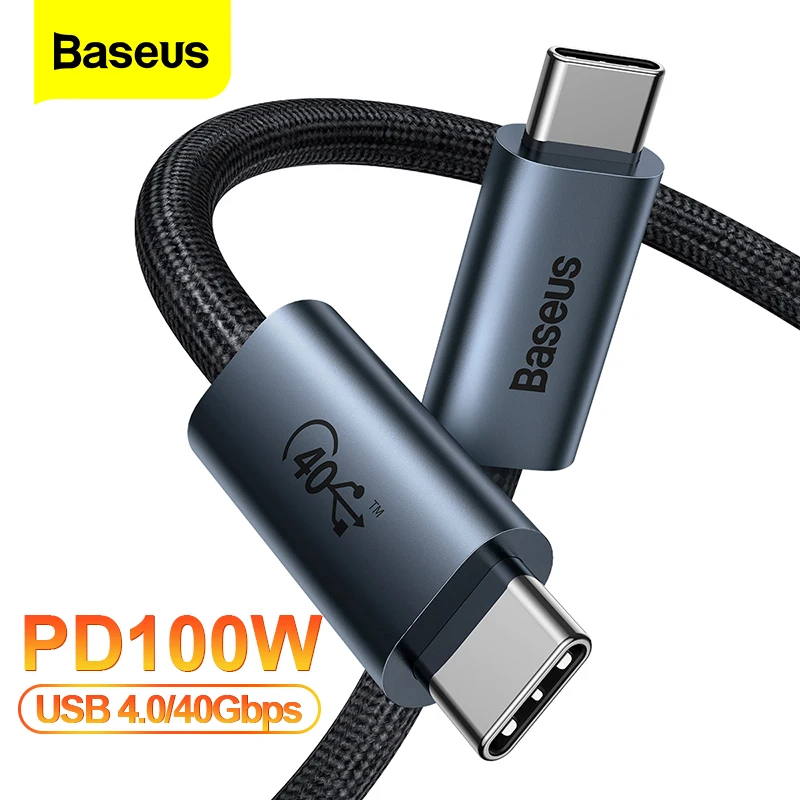 

Кабель Baseus 100 Вт USB C на Type C, 8K/60 Гц, USB 4,0, кабель быстрой зарядки PD для MacBook Pro, Xiaomi, Samsung, ноутбука, кабель передачи данных 40 Гбит/с