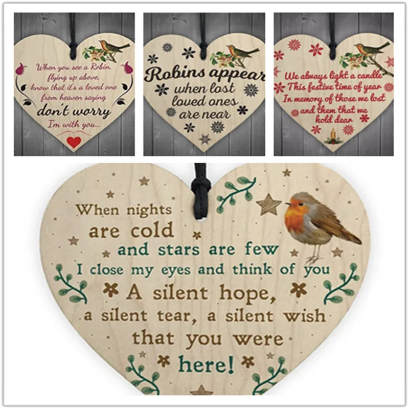 4 Styles Christmas Memorial Bereavement Robin Bird Hanging Plaque Xmas Tree Decoration Sign Home DIY Decorations Card Gift
4 Styles Christmas Memorial Bereavement Robin Bird Hanging Plaque Xmas Tree Decoration Sign Home DIY Decorations Card Gift