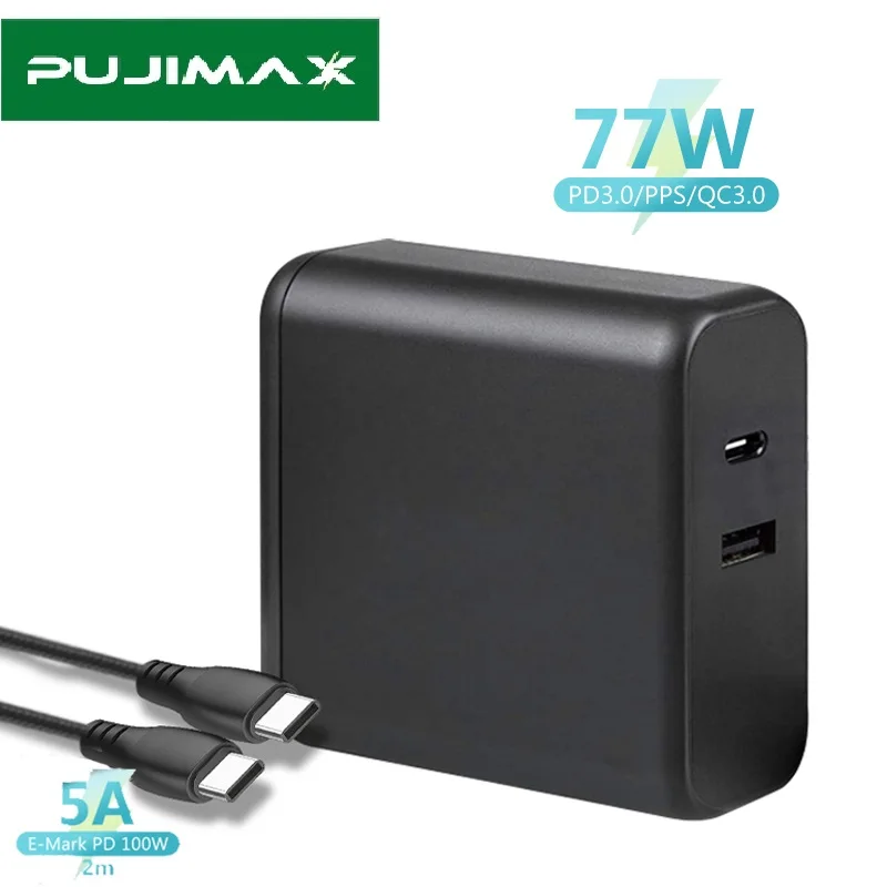 Быстрое зарядное устройство PUJIMAX GaN PD77W, USB Type C, адаптер питания, штепсельная вилка EU/US/UK с кабелем 2 м 100 Вт для IPhone12 Pro MacBook, ноутбука Xiaomi
Быстрое зарядное устройство PUJIMAX GaN PD77W, USB Type C, адаптер питания, штепсельная вилка EU/US/UK с кабелем 2 м 100 Вт для IPhone12 Pro MacBook, ноутбука Xiaomi