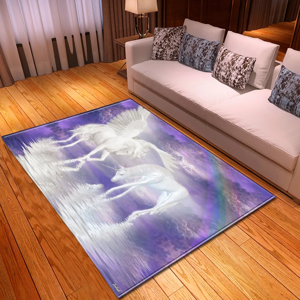 Unicorn 3D Printed Carpets For Living Room Bedroom Floor Mats Flannel Cartoon Pattern Child Soft Carpet Kids Room Crawl Area Rug
Unicorn 3D Printed Carpets For Living Room Bedroom Floor Mats Flannel Cartoon Pattern Child Soft Carpet Kids Room Crawl Area Rug