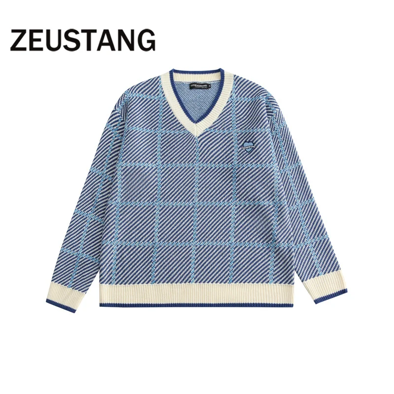 Zeustang Harajuku Fashion Streetwear Plaid Sweater Knitted Sweaters Hip Hop Casual Knitwear Pullover Outerwear Tops
Zeustang Harajuku Fashion Streetwear Plaid Sweater Knitted Sweaters Hip Hop Casual Knitwear Pullover Outerwear Tops