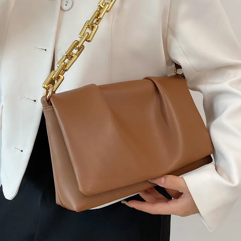 Thick Chain Tote Bags for Women Luxury Soft Leather Shoulder Bag Small Flap Pleated Handbags Ladies Brand Designer Underarm Bags
Thick Chain Tote Bags for Women Luxury Soft Leather Shoulder Bag Small Flap Pleated Handbags Ladies Brand Designer Underarm Bags