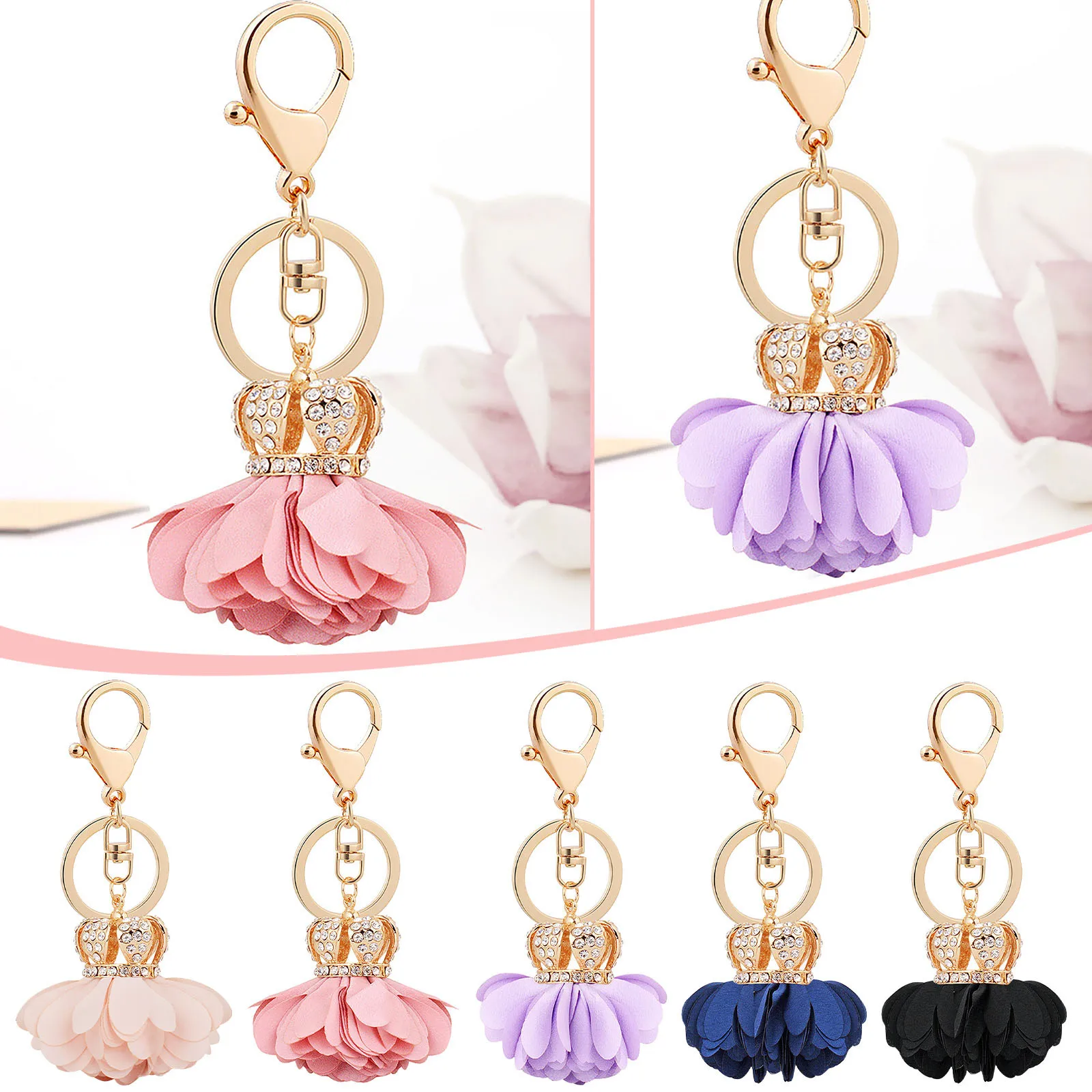 New Crown Fabric Flower Shape Alloy Keychain Girl Fashion Bag Hanging Mother's Day Love Gift For Car Home Door Keychain 
New Crown Fabric Flower Shape Alloy Keychain Girl Fashion Bag Hanging Mother's Day Love Gift For Car Home Door Keychain