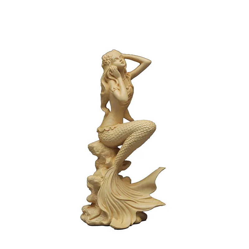 Boxwood Carving Mermaid Decorations Solid Wood Carving Crafts Office Beauty Characters Gifts Statues Sculptures Ornaments
Boxwood Carving Mermaid Decorations Solid Wood Carving Crafts Office Beauty Characters Gifts Statues Sculptures Ornaments