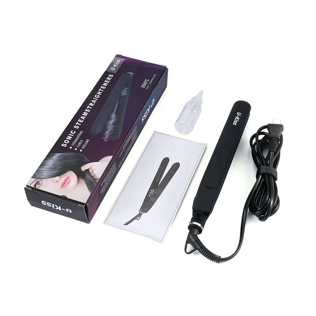 U-Kiss Sonic Steam Hair Straightener Non-slip Rubber Grip Ultra-fast Heat Auto Shut Off Anti Leakage Titanium Plate Two Heat
U-Kiss Sonic Steam Hair Straightener Non-slip Rubber Grip Ultra-fast Heat Auto Shut Off Anti Leakage Titanium Plate Two Heat