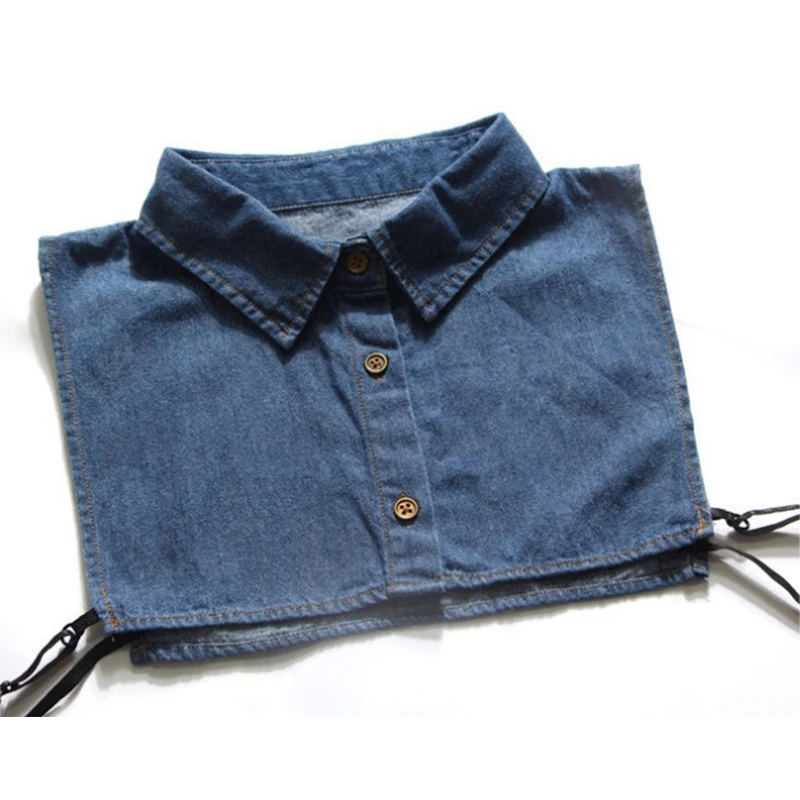 Unisex Washed Denim Cotton False Fake Collar Button Down Detachable Lapel Half Shirt Blouse Sweater Decorative Dickey
Unisex Washed Denim Cotton False Fake Collar Button Down Detachable Lapel Half Shirt Blouse Sweater Decorative Dickey