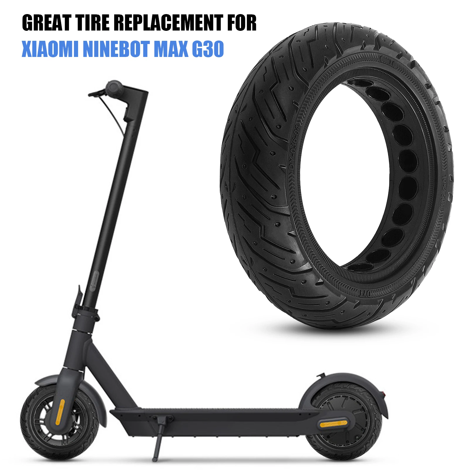 10 x 2.5m Solid Tire High Intensity Rubber Tire With Honeycomb Hole Replacement for Xiaomi Ninebot Max G30 Electric Scooter
10 x 2.5m Solid Tire High Intensity Rubber Tire With Honeycomb Hole Replacement for Xiaomi Ninebot Max G30 Electric Scooter