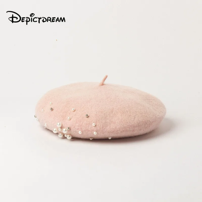 Lady spring Winter Berets Hat Painter style hat Women Wool Pearl decoration Female Bonnet Warm Walking Cap
Lady spring Winter Berets Hat Painter style hat Women Wool Pearl decoration Female Bonnet Warm Walking Cap