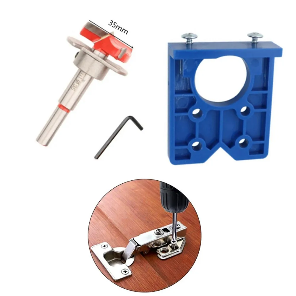 35mm Hinge Hole Drilling Guide Locator Hinge Drilling Jig Drill Bits Woodworking Door Hole Opener Cabinet Accessories Tools
35mm Hinge Hole Drilling Guide Locator Hinge Drilling Jig Drill Bits Woodworking Door Hole Opener Cabinet Accessories Tools