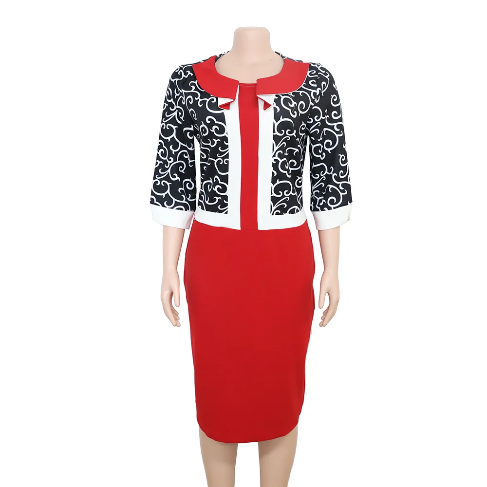 High Quality African Clothes Pencil Dress Women Elegant Print Patchwork Knee Length Bodycon Dress Office Lady Plus Size Clothing
High Quality African Clothes Pencil Dress Women Elegant Print Patchwork Knee Length Bodycon Dress Office Lady Plus Size Clothing