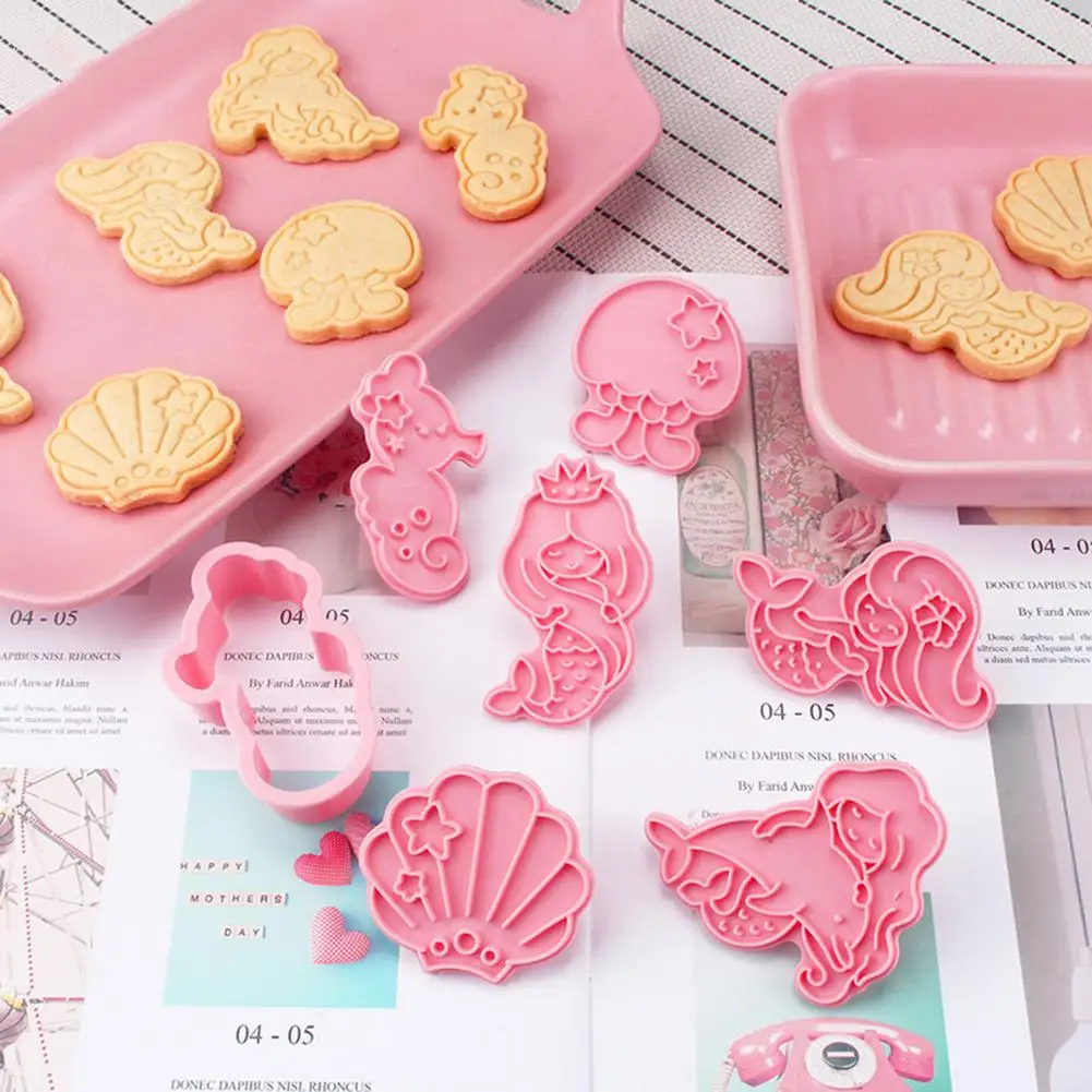 6pcs/set 3D Birthday Mermaid Series Cake Biscuit Mold Plastic Cookie Cutters Mould Party Decorations Food-grade Mould
6pcs/set 3D Birthday Mermaid Series Cake Biscuit Mold Plastic Cookie Cutters Mould Party Decorations Food-grade Mould
