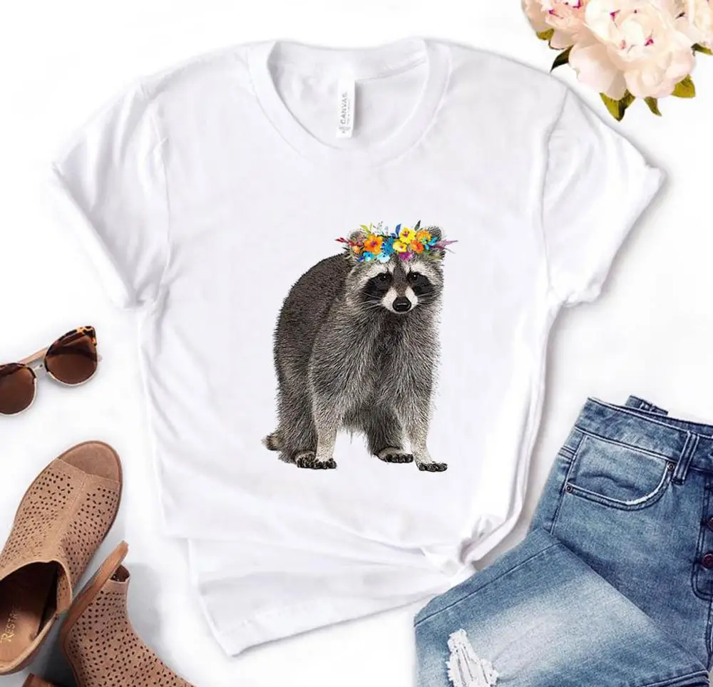 Raccoon floral Print Women tshirt Cotton Casual Funny t shirt Gift For Lady Yong Girl Top Tee PM-162
Raccoon floral Print Women tshirt Cotton Casual Funny t shirt Gift For Lady Yong Girl Top Tee PM-162