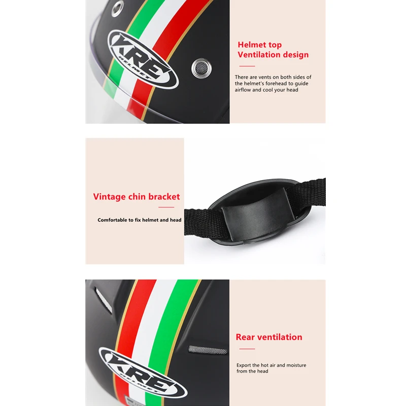 KRE Electric Motorcycle Helmet High Strength ABS Shell Scooter Vespa Casco Moto Summer Half Helmets Men Women Bicycle Capacete
KRE Electric Motorcycle Helmet High Strength ABS Shell Scooter Vespa Casco Moto Summer Half Helmets Men Women Bicycle Capacete