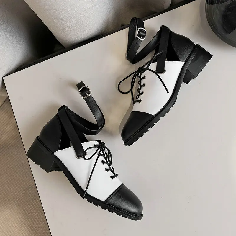 ESVEVA 2020 Shoes PU Leather Sexy Round Toe Women Pumps Fashion Low Heel Mixed Color Lace Up Women Single Shoes Size 34-39
ESVEVA 2020 Shoes PU Leather Sexy Round Toe Women Pumps Fashion Low Heel Mixed Color Lace Up Women Single Shoes Size 34-39