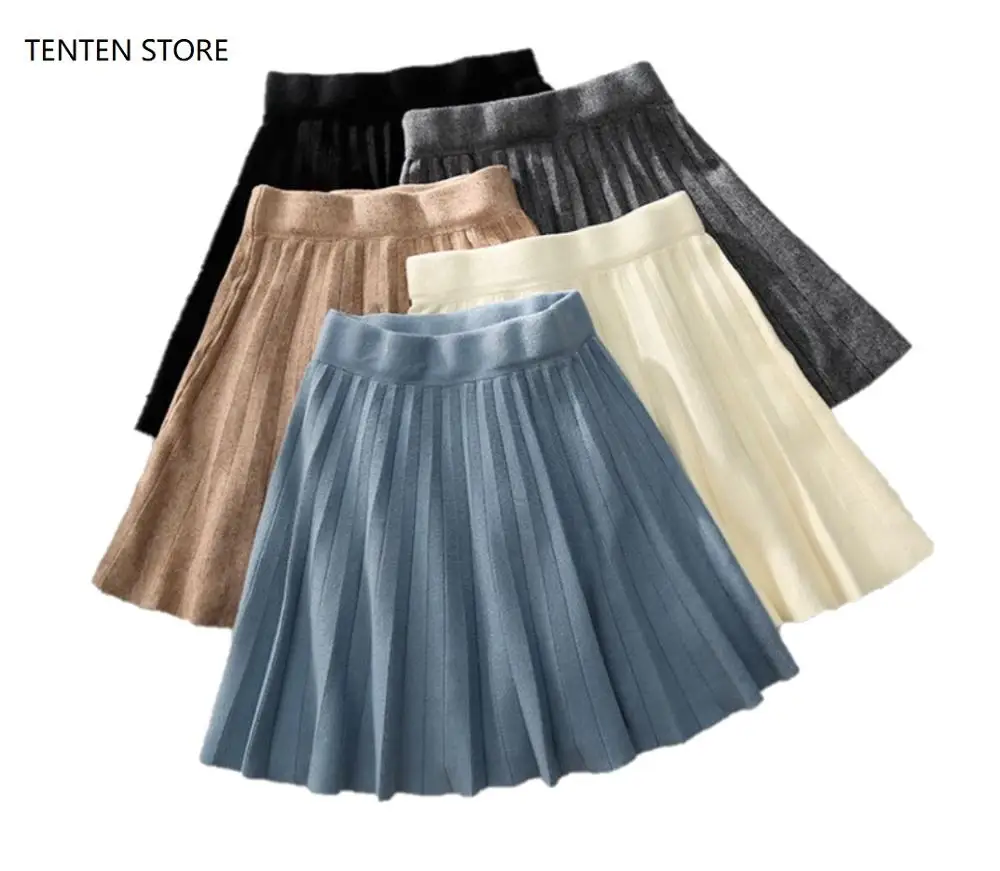 Fall winter woolen knitted pleated skater skirts womens high waist a line one size vintage mini black skirts female 4 colors
Fall winter woolen knitted pleated skater skirts womens high waist a line one size vintage mini black skirts female 4 colors