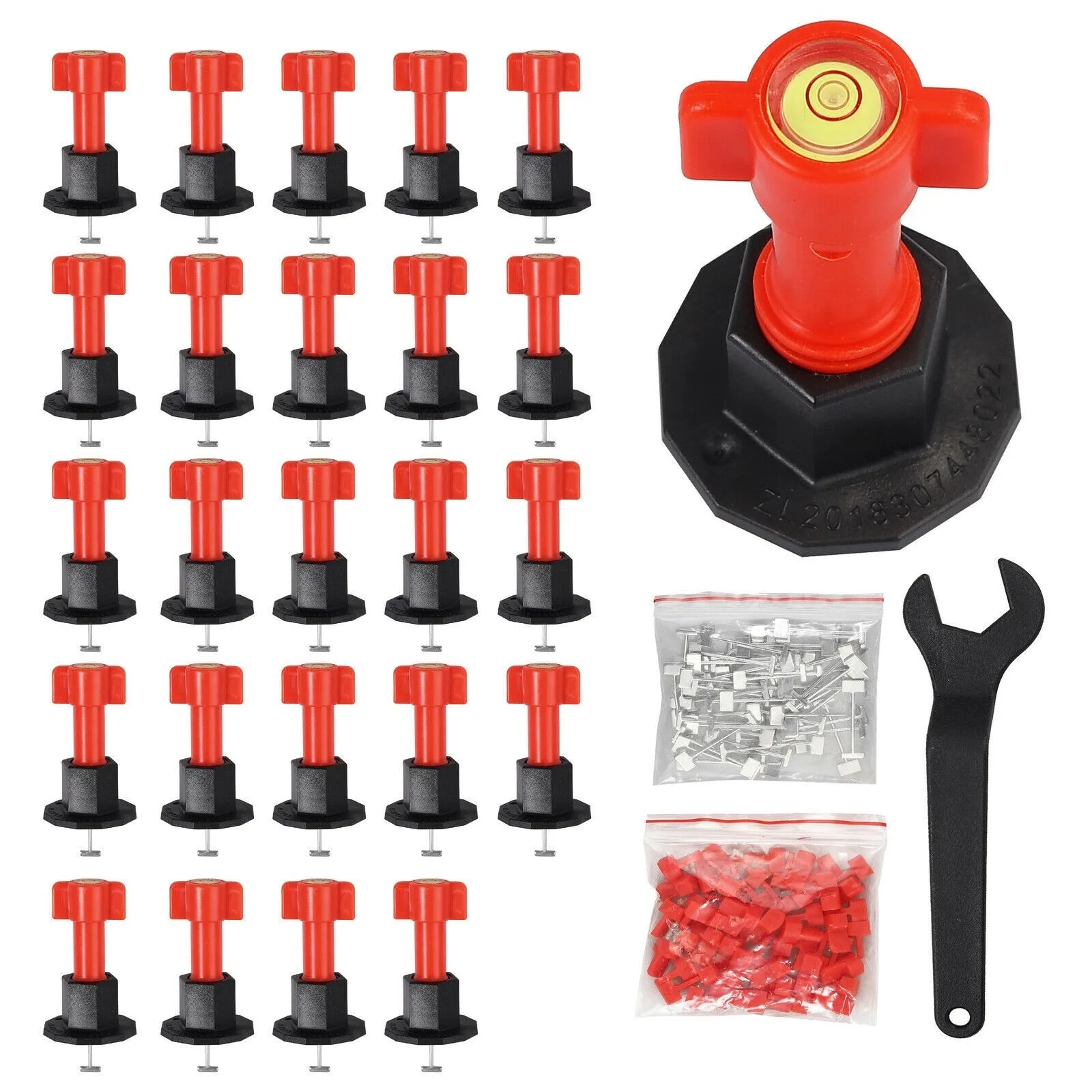 24Set Tile Leveler With Replaceable Steel Needles Reuseable Leveling Device Floor Tile Positioning Artifact With Spirit Level
24Set Tile Leveler With Replaceable Steel Needles Reuseable Leveling Device Floor Tile Positioning Artifact With Spirit Level