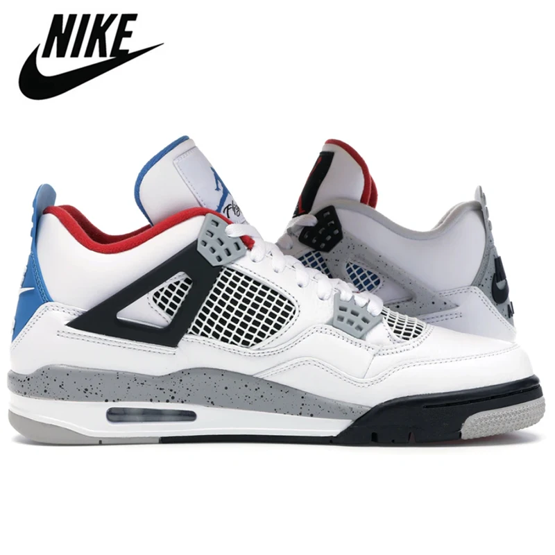 

Authentic Air Jordan Retro 4 What the Travis Scott Cactus Jack Men Sport Basketball Sneakers Breathable Shoes