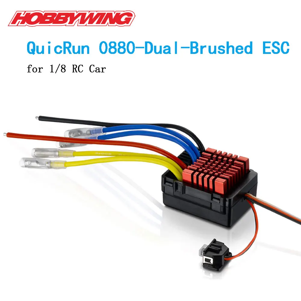 Hobbywing QuicRun 0880-Dual-Brushed Brushed ESC 6V/3A BEC for 1/8 Car Boat
Hobbywing QuicRun 0880-Dual-Brushed Brushed ESC 6V/3A BEC for 1/8 Car Boat