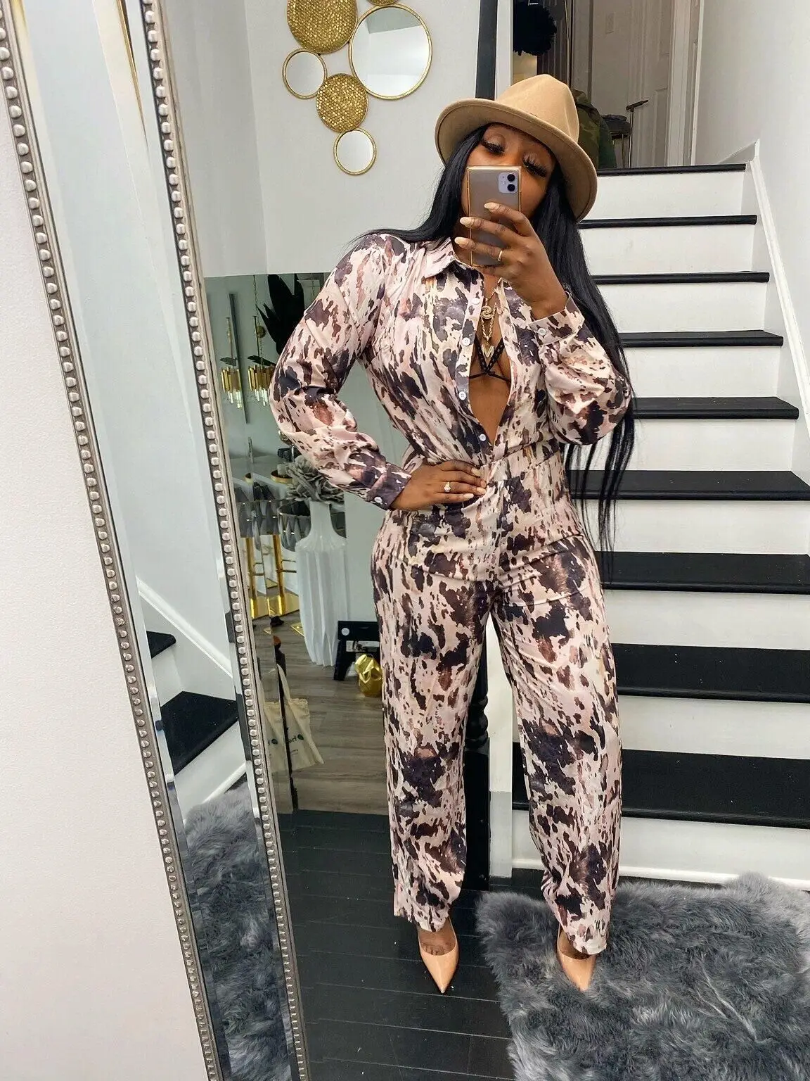 ChocoMist Two Piece Tie-dye Button Design Pants Set MM2130 
ChocoMist Two Piece Tie-dye Button Design Pants Set MM2130