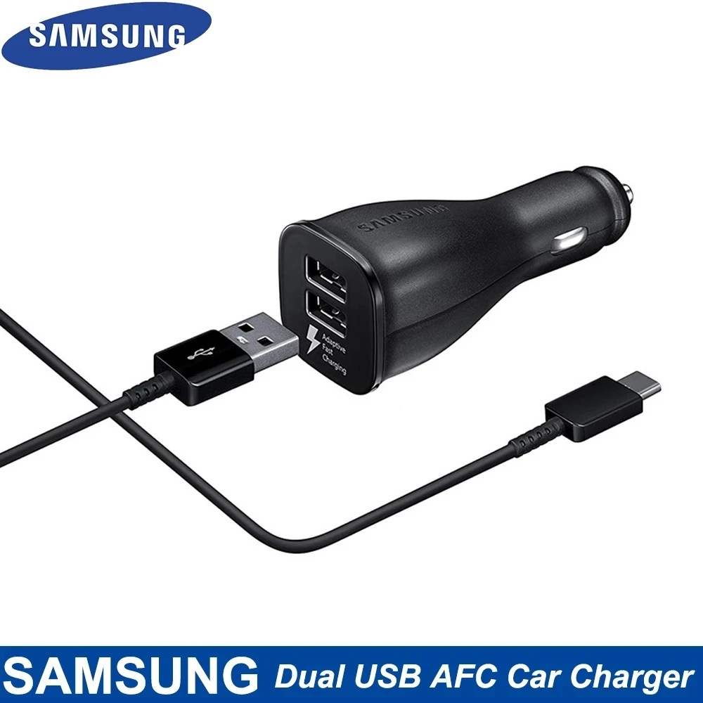 Автомобильное зарядное устройство для Samsung с двумя USB-портами адаптер быстрой
