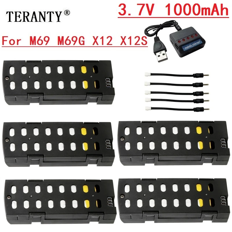 Комплекты зарядных устройств для дрона 3 7 в 1000 мАч M69 M69G X12 X12S запасные части