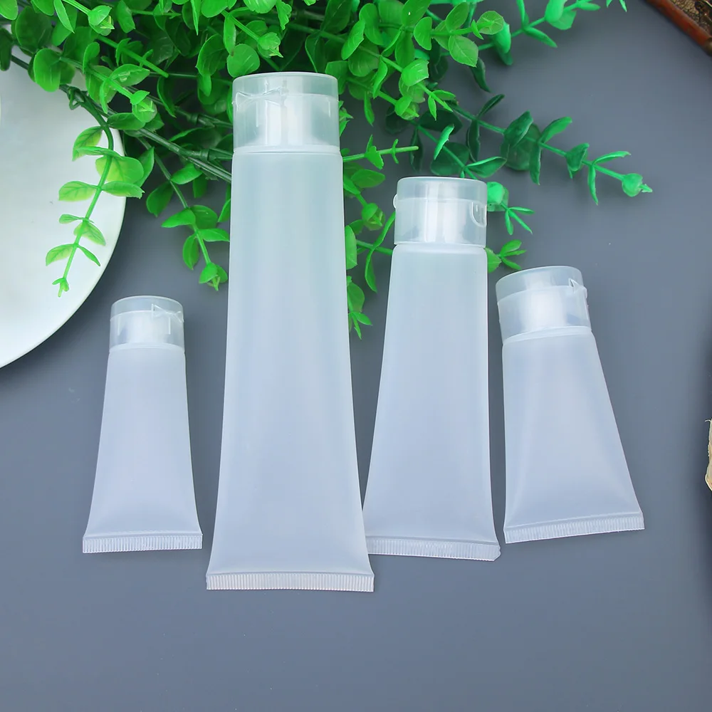 Empty Transparent Portable Travel Tubes Squeeze Cosmetic Containers Flip Cream Lotion Frosted Plastic Soft Tube Bottles
Empty Transparent Portable Travel Tubes Squeeze Cosmetic Containers Flip Cream Lotion Frosted Plastic Soft Tube Bottles