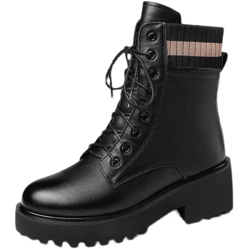 Martin Boots 2021 New Female British Style Thick-heeled All-match Autumn Thick-soled Boots Black Plus Velvet Short Boots
Martin Boots 2021 New Female British Style Thick-heeled All-match Autumn Thick-soled Boots Black Plus Velvet Short Boots