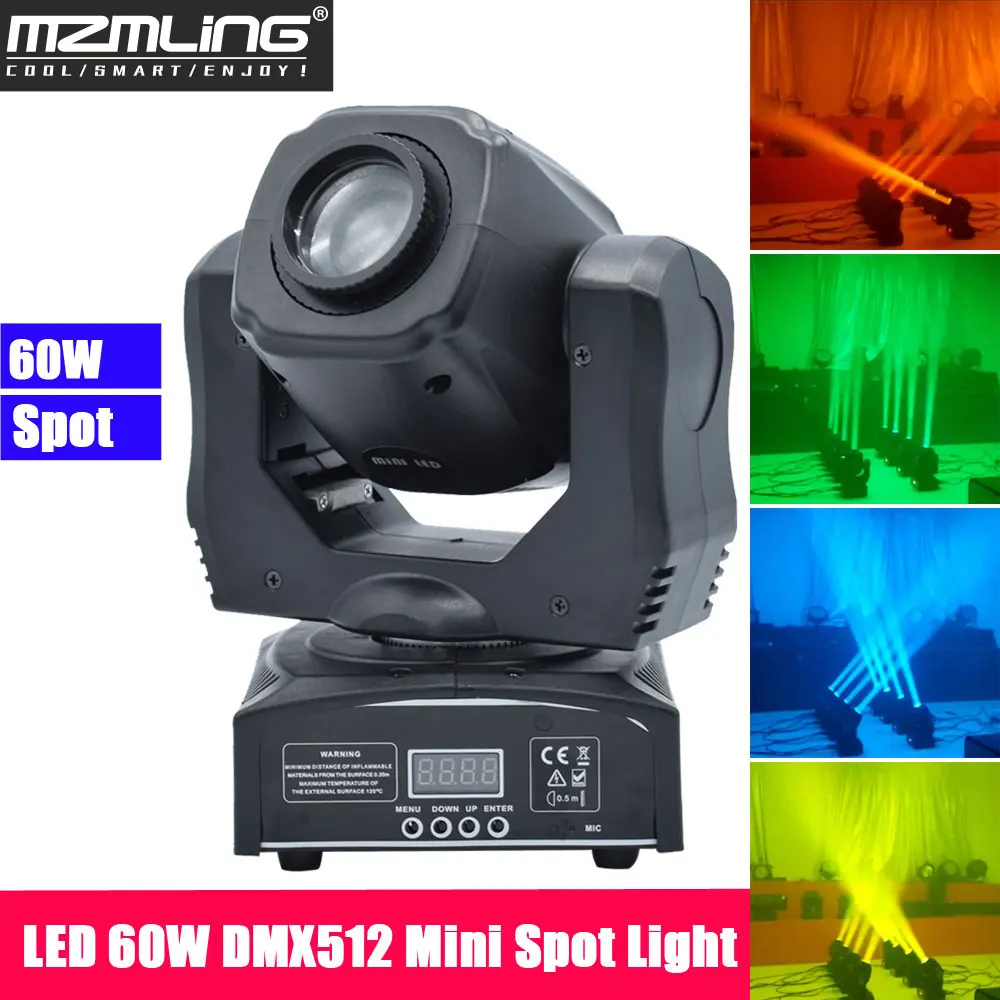 Светодиодный 60 Вт Точечный светильник DMX512 подвижный головной 7 цветов + Белый