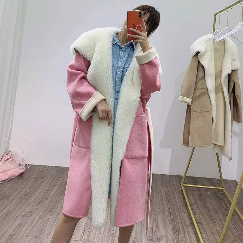 Женская Осенняя шерстяная Смешанная верхняя одежда, пальто с натуральным шерстяным воротником из овечьей шерсти размера плюс, модная осенн...
Женская Осенняя шерстяная Смешанная верхняя одежда, пальто с натуральным шерстяным воротником из овечьей шерсти размера плюс, модная осенн...