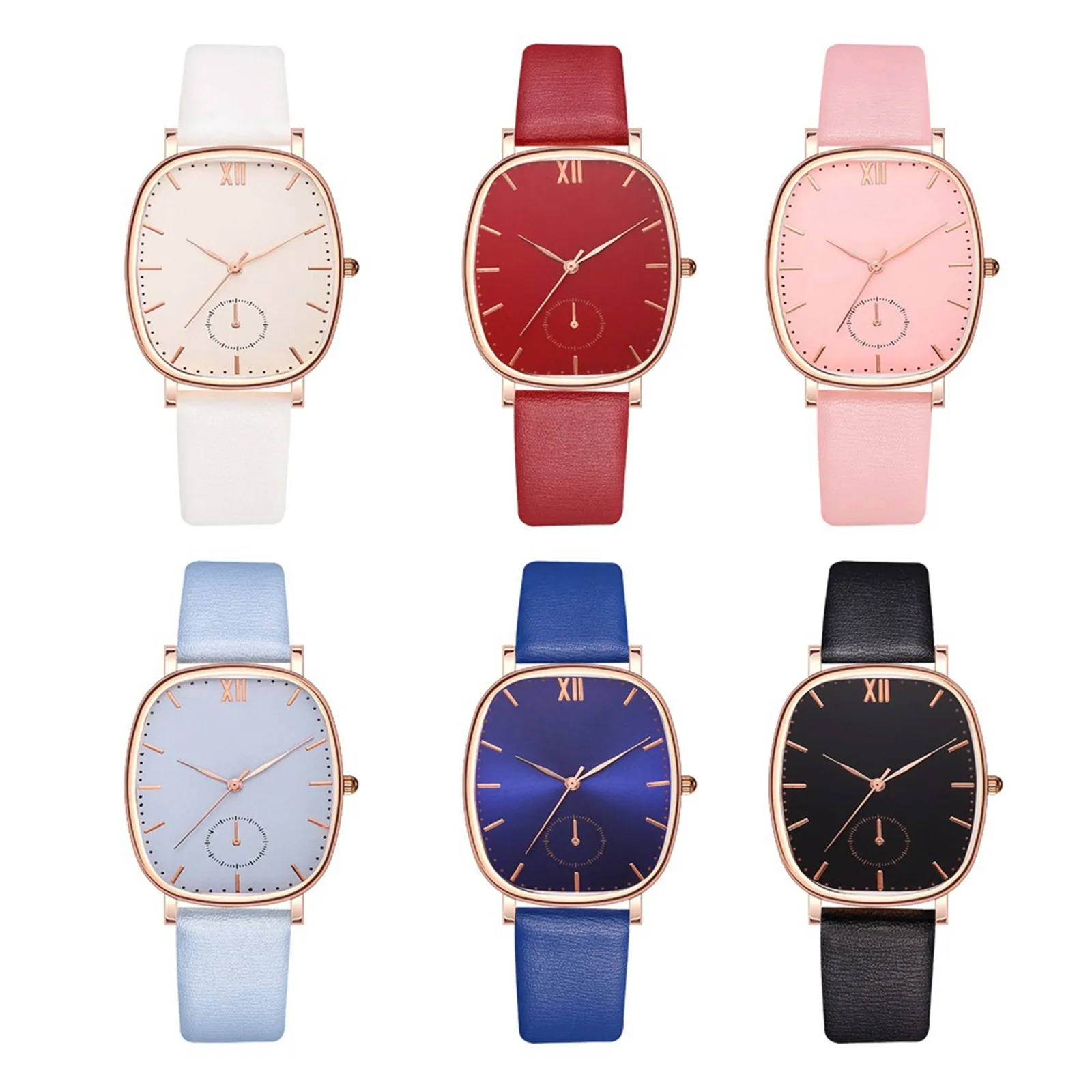 Ladies Quartz Watch Leather Strap Quartz Watch Square Pure Color Running Second Square Pure Color Quartz Watch X*
Ladies Quartz Watch Leather Strap Quartz Watch Square Pure Color Running Second Square Pure Color Quartz Watch X*