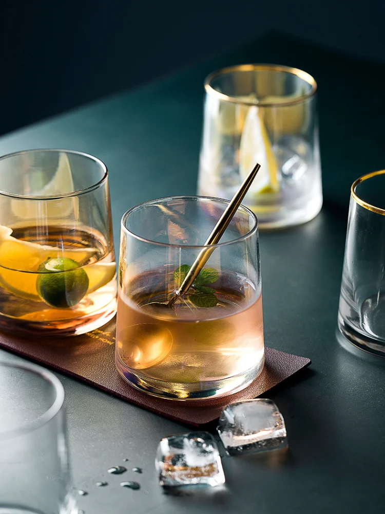 

250ML Transparent Color Heat-resistant Transparent Glass European Ins Creative Mouthwash Cup Creative Whisky Glass
