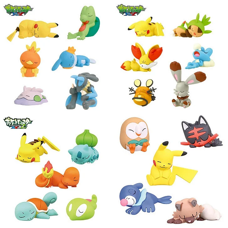 Экшн-фигурка TAKARA TOMY Pokemon Gacha Cute Sleep Pikachu Jigglypuff Bulbasaur Wooloo Model Toy | Игрушки и хобби