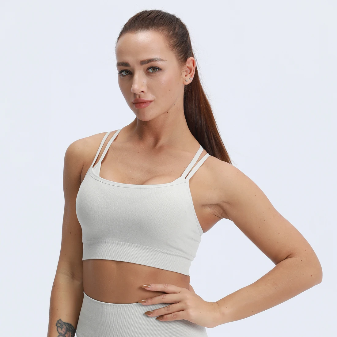 Nepoagym ACTING Women Marl Strappy Padded Sports Bra Top Double Layered Cross Back for Fitness Running Gym Yoga Workout 
Nepoagym ACTING Women Marl Strappy Padded Sports Bra Top Double Layered Cross Back for Fitness Running Gym Yoga Workout