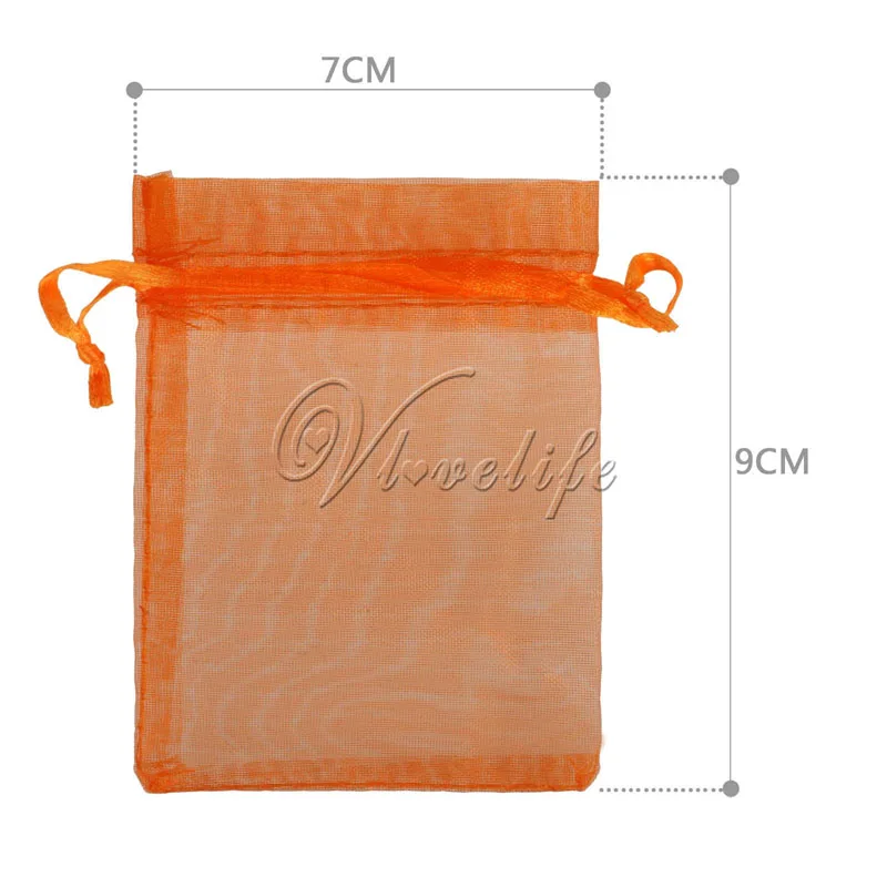 Wholesales 100pcs 7x9cm Organza Bags Drawable Jewelry Pouch for Wedding Favor Christmas Decorations Candy Bag Diy Gift Packing | Дом и сад