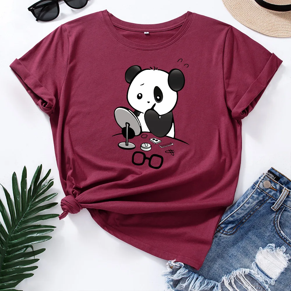 Cute Makeup Panda Graphic T Shirt 100% Cotton Summer Oversized Shirt Short Sleeve O-Neck Casual Animal T-Shirts Female Tops Tees
Cute Makeup Panda Graphic T Shirt 100% Cotton Summer Oversized Shirt Short Sleeve O-Neck Casual Animal T-Shirts Female Tops Tees
