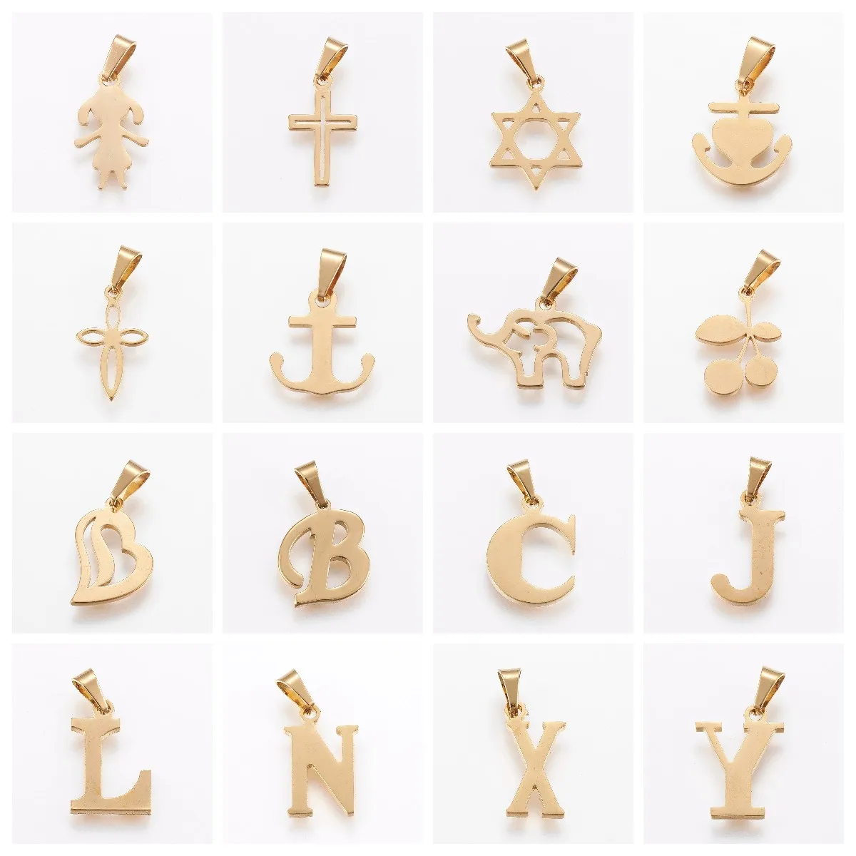 10Pcs Stainless Steel Star of Cross David Elephant Dog Animals Letter Pendant Charms Gold Plated For Necklace DIY Jewelry Making
10Pcs Stainless Steel Star of Cross David Elephant Dog Animals Letter Pendant Charms Gold Plated For Necklace DIY Jewelry Making