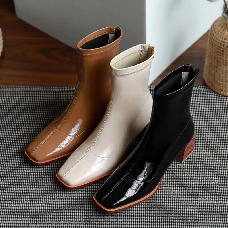 RIZABINA Women Ankle Boots Thick Heel Square Toe Zipper Shoes Winter Warm Boots Women Fashion Party Footwear Size 33-40
RIZABINA Women Ankle Boots Thick Heel Square Toe Zipper Shoes Winter Warm Boots Women Fashion Party Footwear Size 33-40