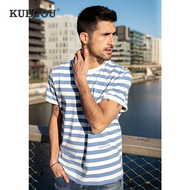 KUEGOU 2022 Summer Cotton Striped Letter Embroidery T Shirt Men Tshirt Brand T-shirt Short Sleeve Tee Shirt Fashion Clothes90066
KUEGOU 2022 Summer Cotton Striped Letter Embroidery T Shirt Men Tshirt Brand T-shirt Short Sleeve Tee Shirt Fashion Clothes90066