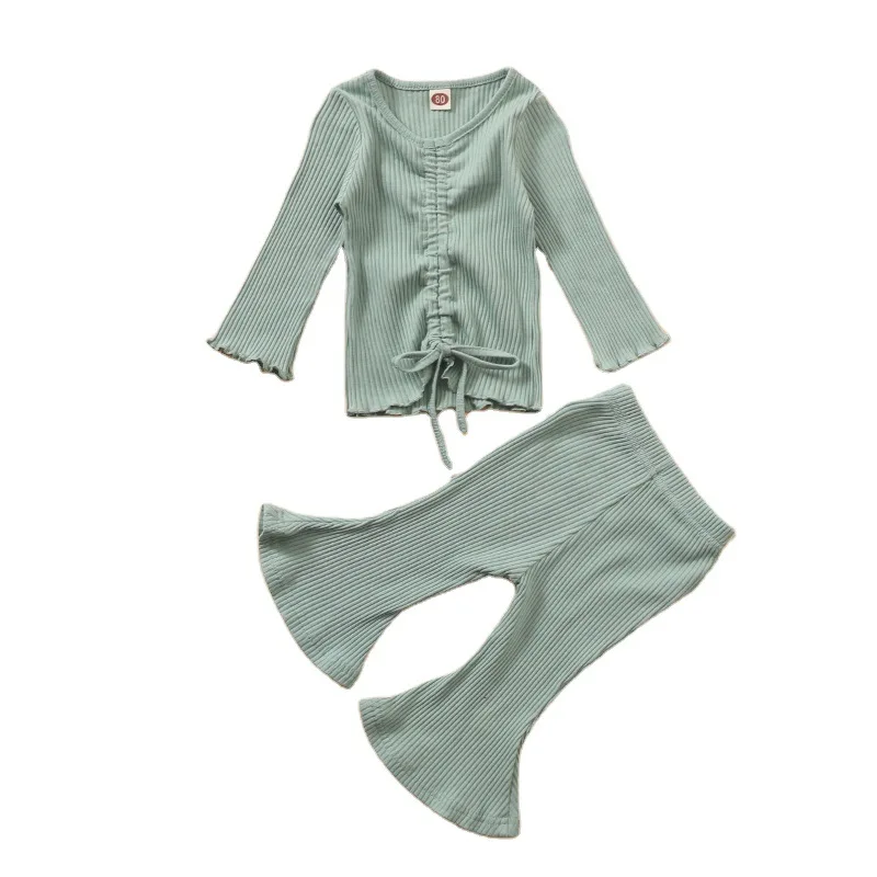 Newborn Baby Girl Srping Fall Clothes Set Candy Color Ribbed Cotton Girls Outfits Crop Shirts Bell Botton 2 Pieces Kids Set
Newborn Baby Girl Srping Fall Clothes Set Candy Color Ribbed Cotton Girls Outfits Crop Shirts Bell Botton 2 Pieces Kids Set