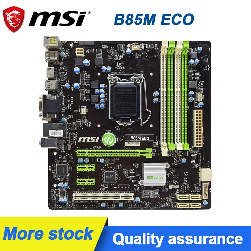 MSI B85M ECO 1150 Motherboard DDR3 Motherboard 1150 32GB USB 3.0 SATAIII HDMI Micro-ATX For Core i5-4430 Intel Xeon E3-1220L v3
MSI B85M ECO 1150 Motherboard DDR3 Motherboard 1150 32GB USB 3.0 SATAIII HDMI Micro-ATX For Core i5-4430 Intel Xeon E3-1220L v3