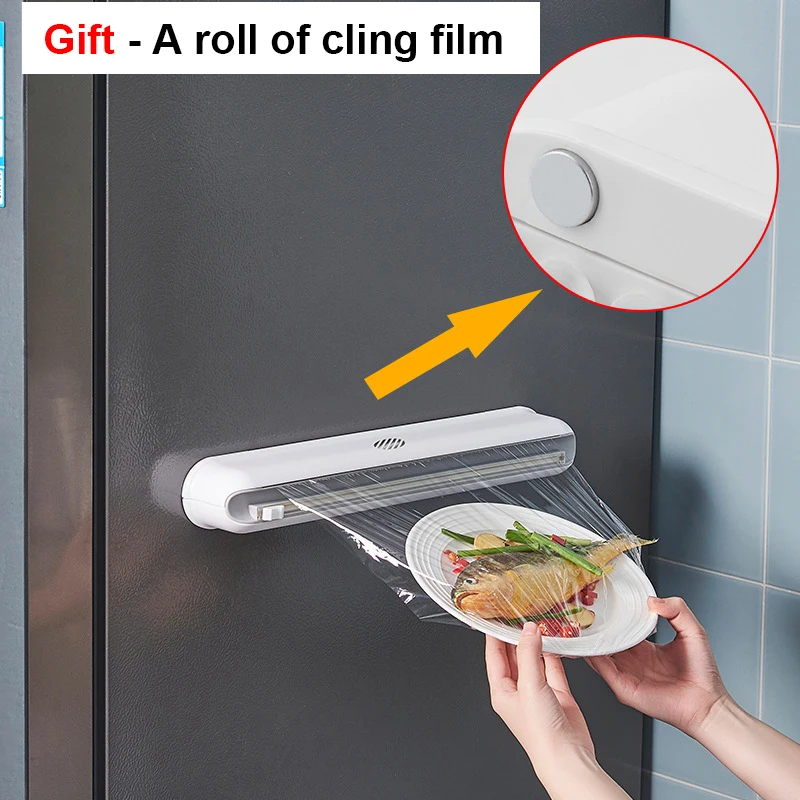38cm Punch-free Fixing Food Wrap Dispenser Cutter Plastic Foil Cling Film Wrap Dispenser Film Cutter Storage Holder Kitchen Tool
38cm Punch-free Fixing Food Wrap Dispenser Cutter Plastic Foil Cling Film Wrap Dispenser Film Cutter Storage Holder Kitchen Tool