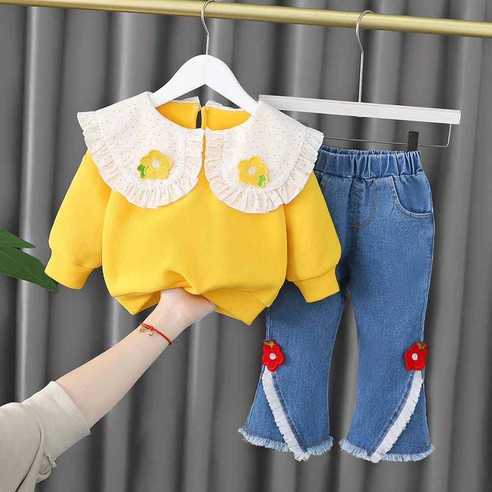 Kids Girls Clothes Outfits Spring Autumn Toddler Long Sleeve Tops + Boot Cut Blue Denim Trousers 2Pcs Birthday Children Sets
Kids Girls Clothes Outfits Spring Autumn Toddler Long Sleeve Tops + Boot Cut Blue Denim Trousers 2Pcs Birthday Children Sets