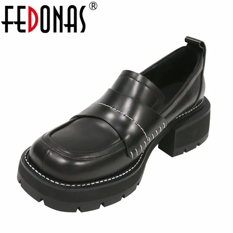 FEDONAS Spring Summer Fashion Concise Retro Women Pumps Newest Sewing Genuine Leather Working Casual Thick Heels Shoes Woman
FEDONAS Spring Summer Fashion Concise Retro Women Pumps Newest Sewing Genuine Leather Working Casual Thick Heels Shoes Woman