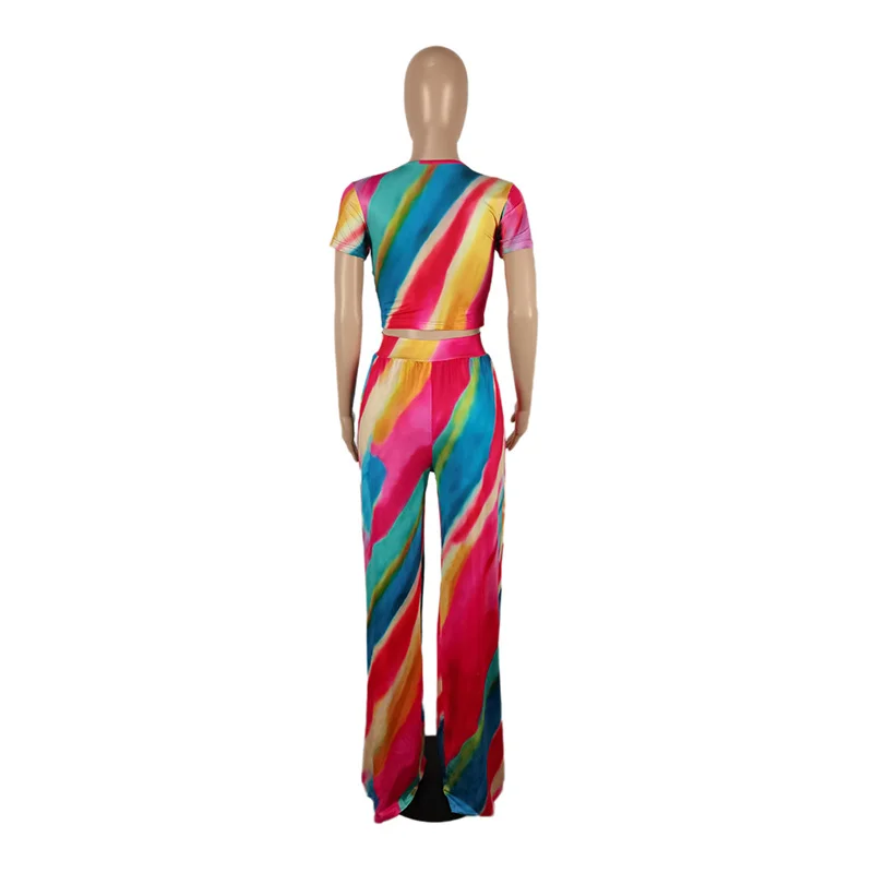 Plazson Women Two Piece Set Color Stripes T Shirt And Long Pants Set Summer Short Sleeve O-neck Streetwear Sexy Outfit For Femal
Plazson Women Two Piece Set Color Stripes T Shirt And Long Pants Set Summer Short Sleeve O-neck Streetwear Sexy Outfit For Femal