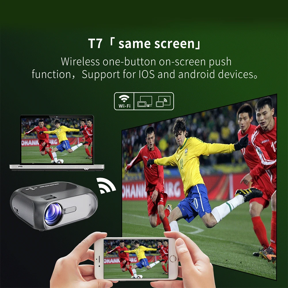 Портативный проектор Vivicine T7 720P HD для домашнего кинотеатра видеоигр HDMI USB