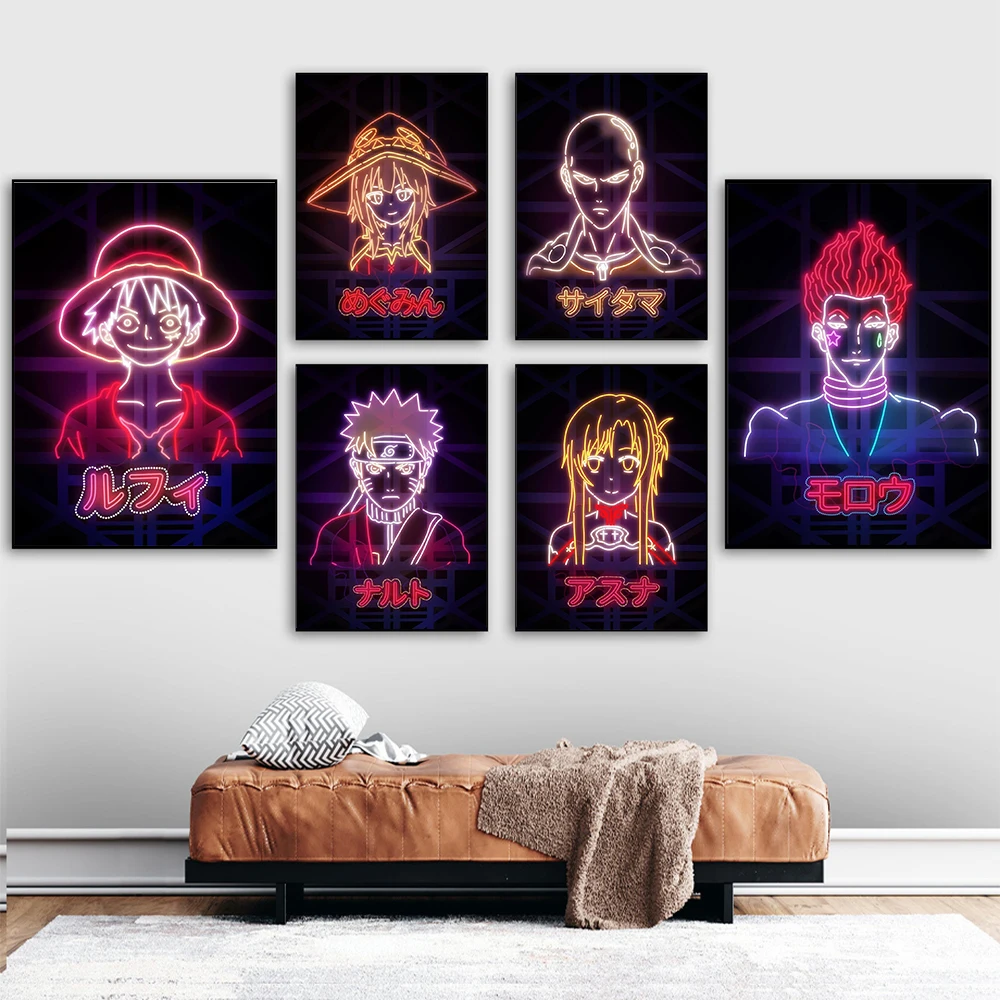 Janpnese Anime Neon Poster Gamer Girl Avatar Print Canvas Painting Hero Villain Pirate Character Wall Pictures Boys Room Decor
Janpnese Anime Neon Poster Gamer Girl Avatar Print Canvas Painting Hero Villain Pirate Character Wall Pictures Boys Room Decor