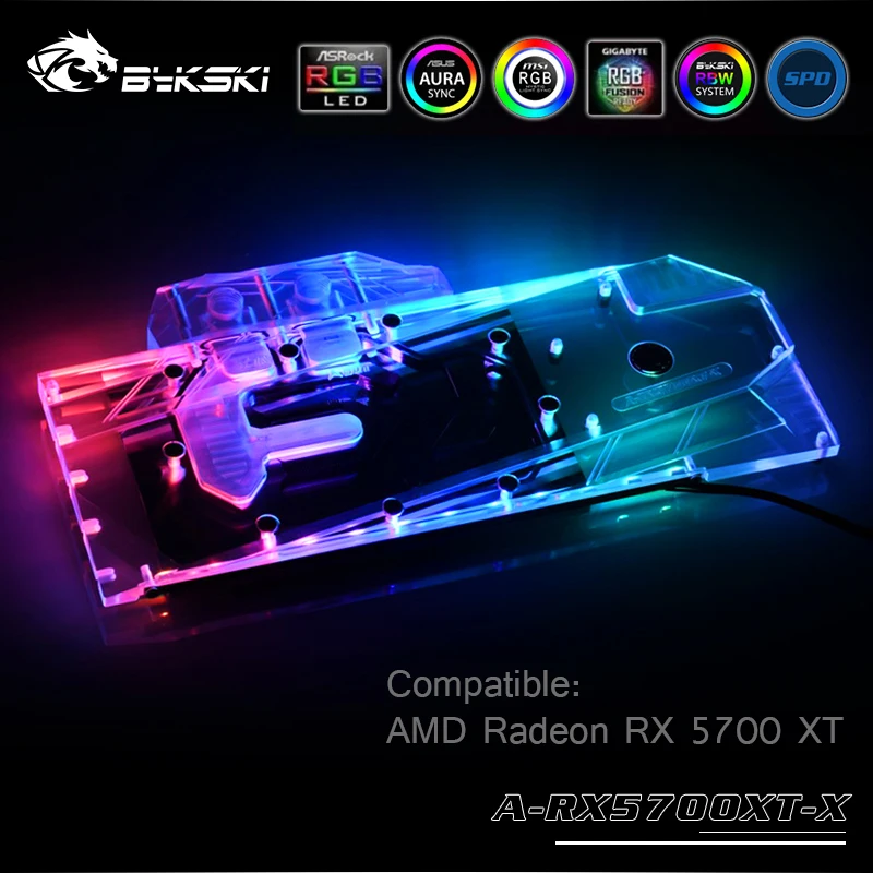 

Bykski Gpu Water Cooling Block Use for RX 5700/5700XT AMD GPU Card/Full Cover Copper Radiator Block/3PIN 5V A-RGB / 4PIN 12V RGB